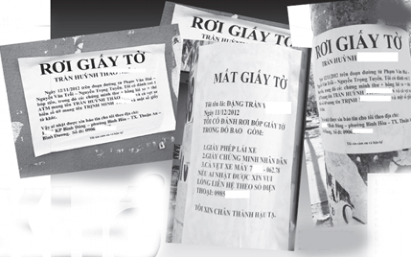 mất giấy tờ tùy thân